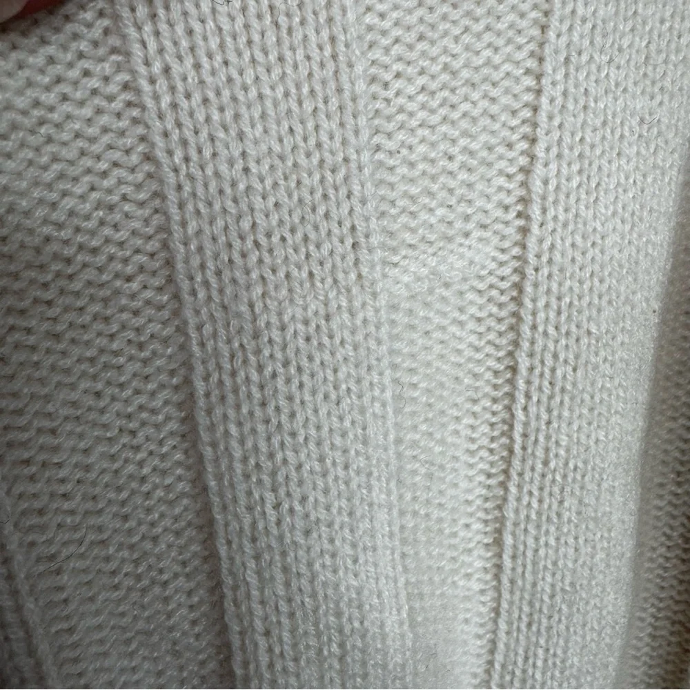 J. Crew Collection Lace Up Sweater 100% Cashmere Cream  Ribbed S NWT *flaw - Picture 13 of 14